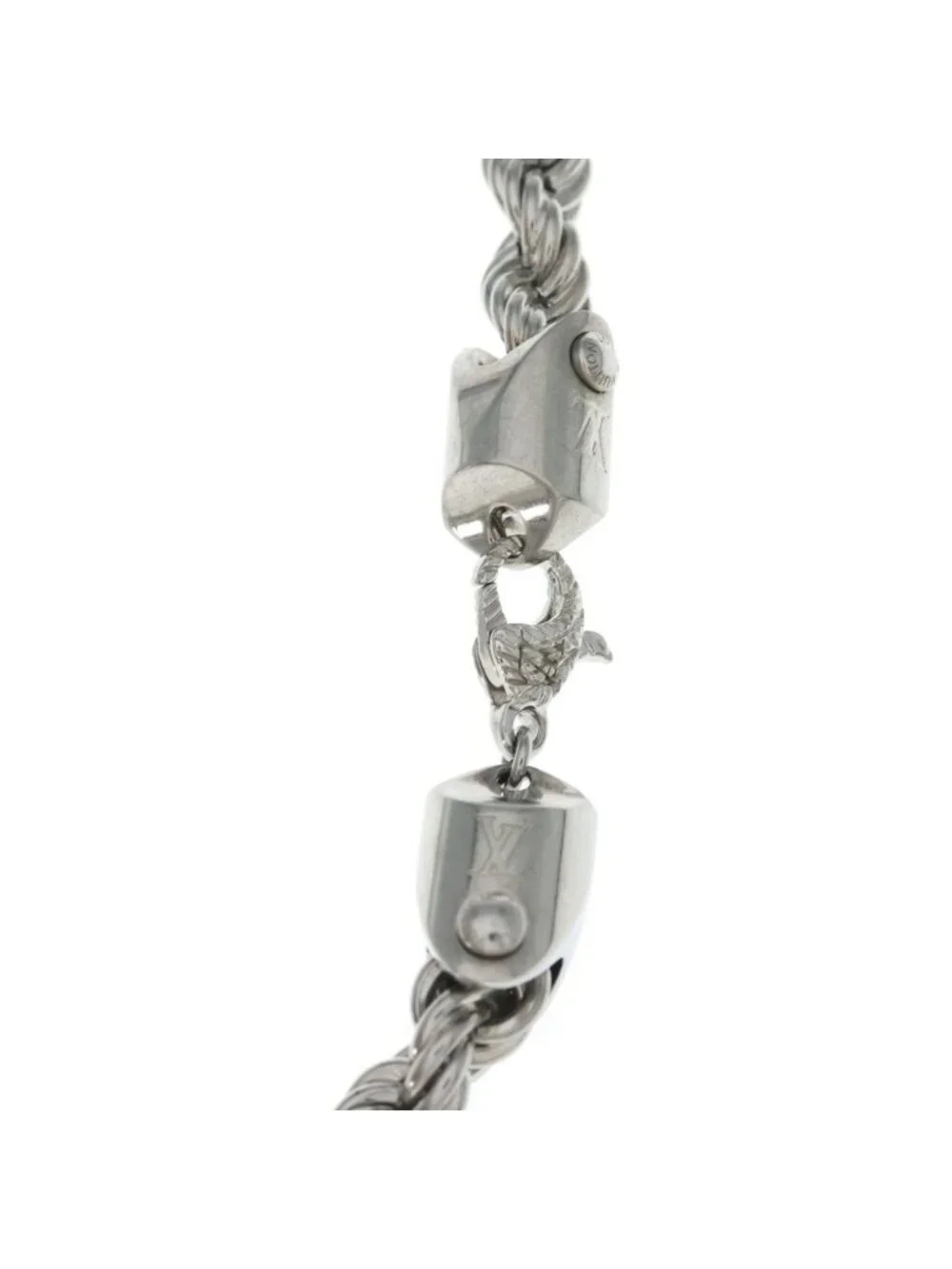 Louis Vuitton LV Rope Monogram Chain Necklace Silver